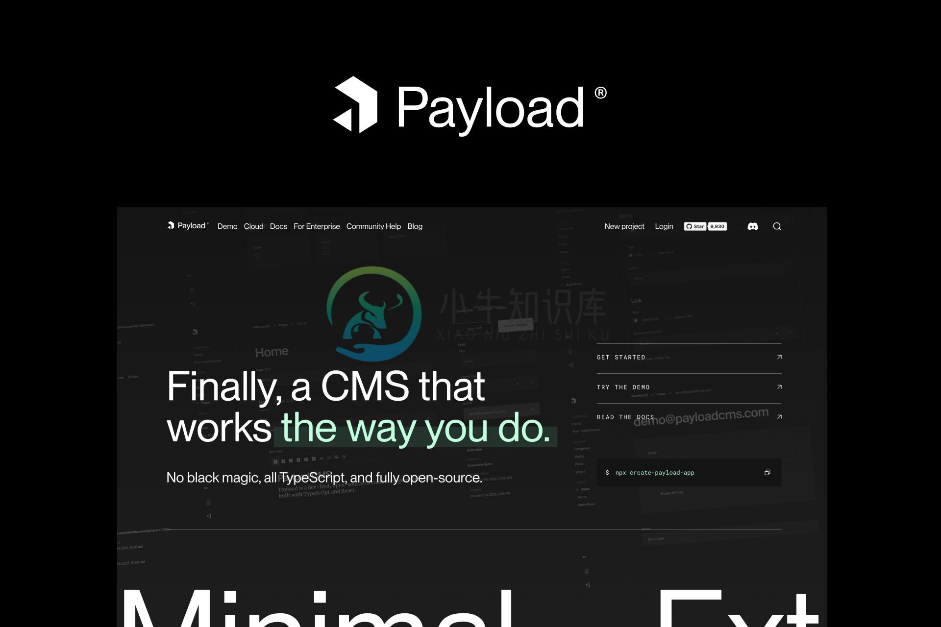 Payload headless CMS Admin panel built with React