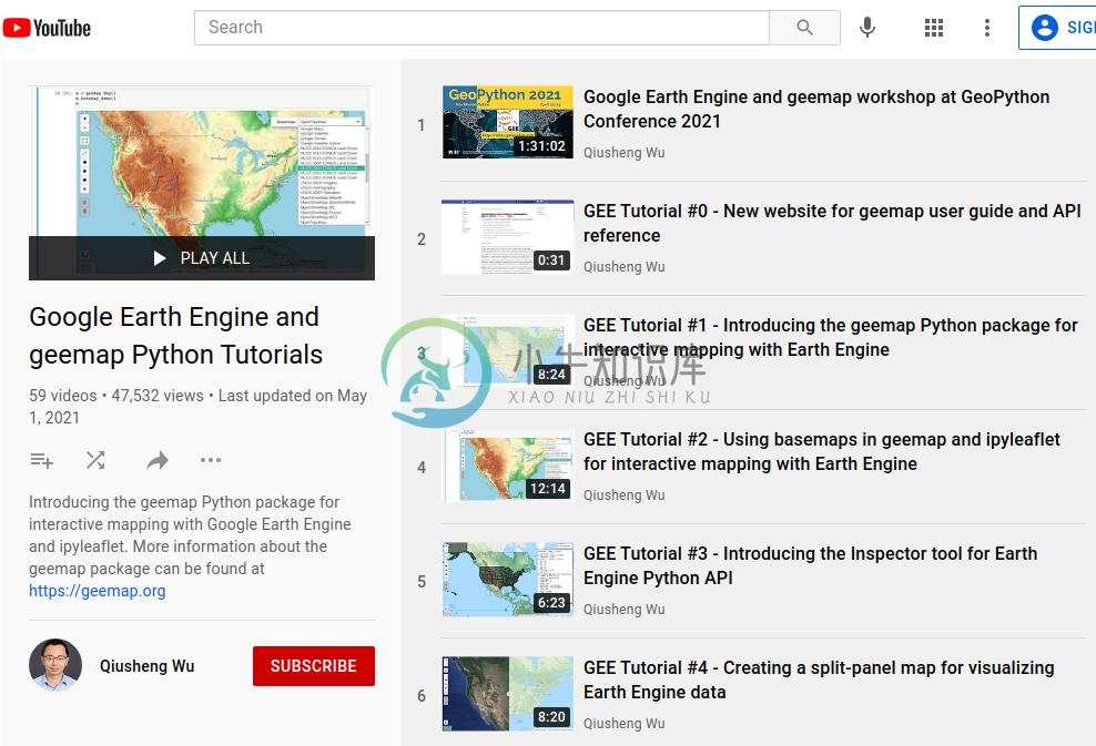 Earth Engine Tutorials on YouTube