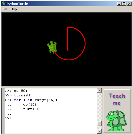 screenshot from PythonTurtle