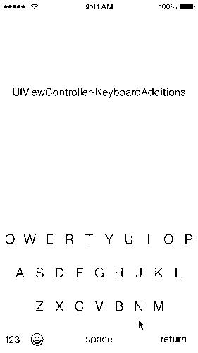 UIViewController-KeyboardAdditions Demo GIF