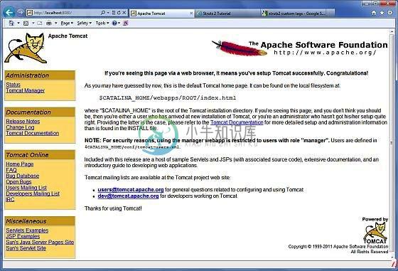 Tomcat Home page